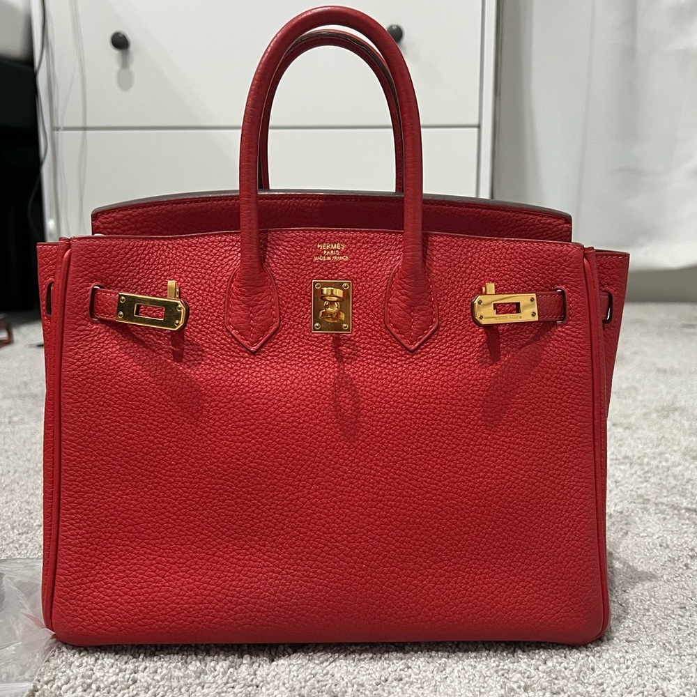 Hermes birkin 25 geranium togo leather ghw